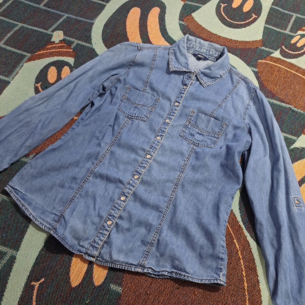 šDENIM BUTTON DOWN SHIRT-L - Picture 2 of 8